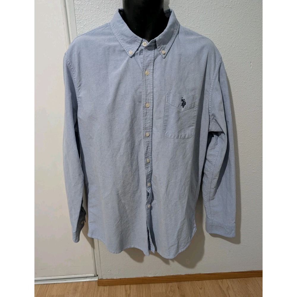 U.S. Polo Assn Men's Oxford Button Down Shirt Blue XL Long Sleeve Cotton Blend
